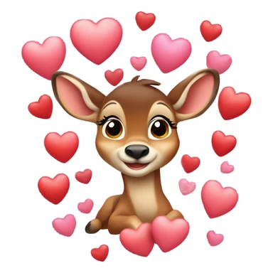 Bambi with hearts sticker