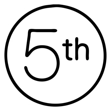 first ,a 5 in a circle with 'th' in the circle sticker