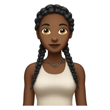 Brown skin Black girl with black braids  sticker