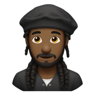 A black man with dread locks wearing a kippa sticker