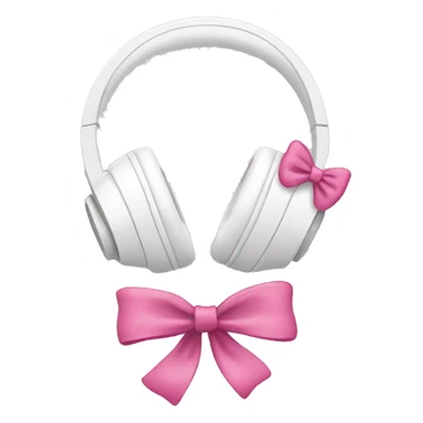 white headphones with pink bows on both sides sticker