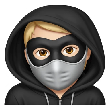 postac w kapturze i masce rrusza tylkiem sticker