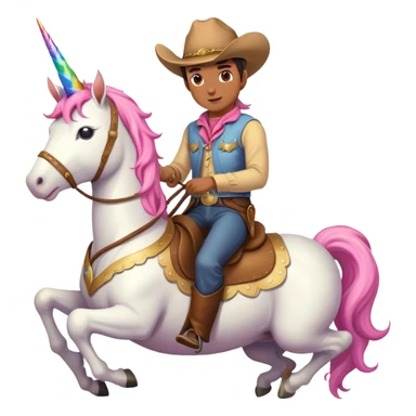 Une licorne chevauchée par un coboy  sticker