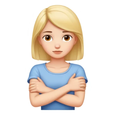 arms crossed holding neck girl sticker