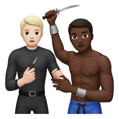 A white guy whipping a black guy sticker