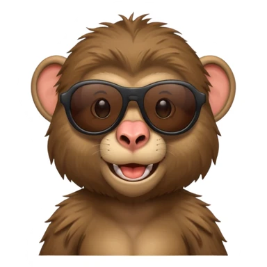 baboon with sunglasses sticker