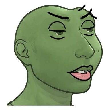 Sweating, side eye and kissy lips sticker