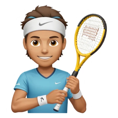 rafael nadal half body with head band,half body, tennis racket sticker