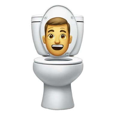 man emerging from a toilet  sticker