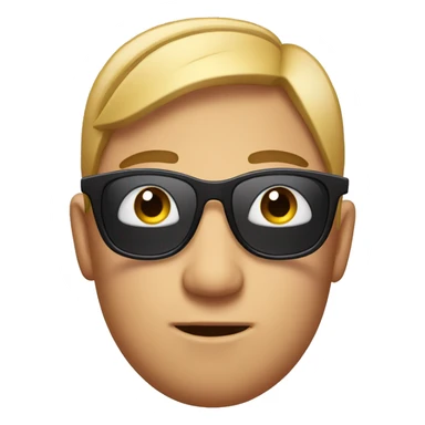 Sunglasses on head, eyebrow raised on confusion sticker