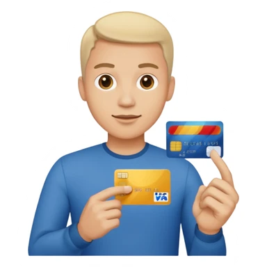 u forgot the credit card make his left hand hold the card but the rest is good sticker