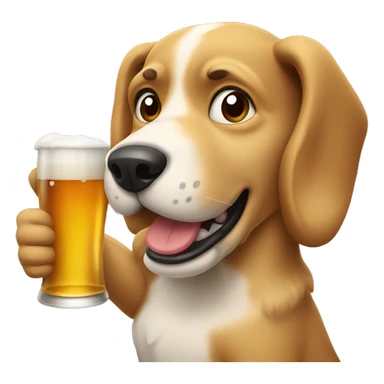 Dog drinking beer sticker