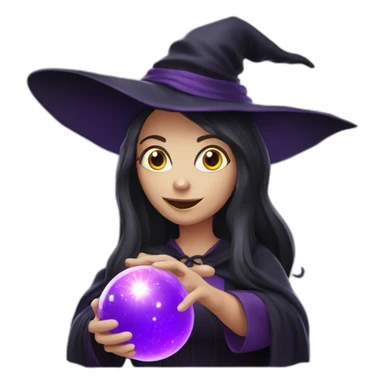 Witch with magic ball sticker