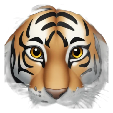 white, black and brown full body of a tiger sticker