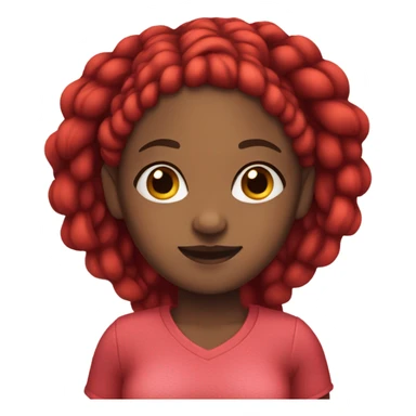 Black girl with red cornrows  sticker