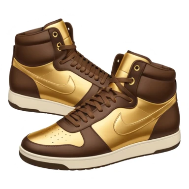 Metallic 24k gold and mocha brown womens stylish sneakers sticker