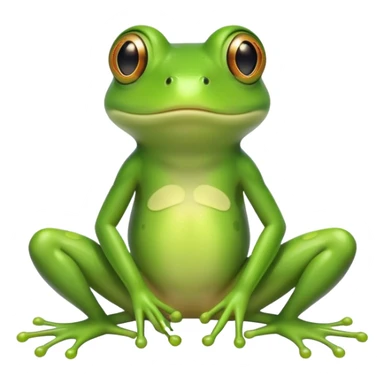 cute green frog with visible legs sitting sticker