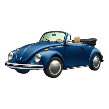 dark blue volkswagen coccinelle convertible sticker