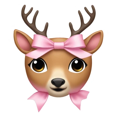 light pink bow on deer sticker
