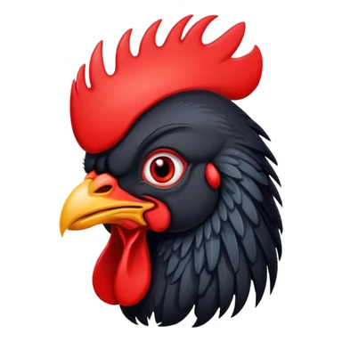 Black rooster face sticker