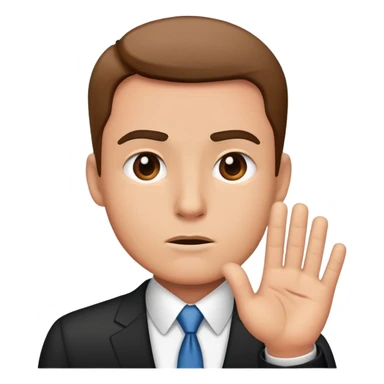 Business man saying no sticker