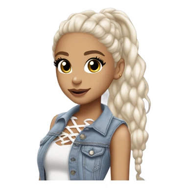 Ariana grande wearing a Shakira lace up croc top and short jeans  sticker