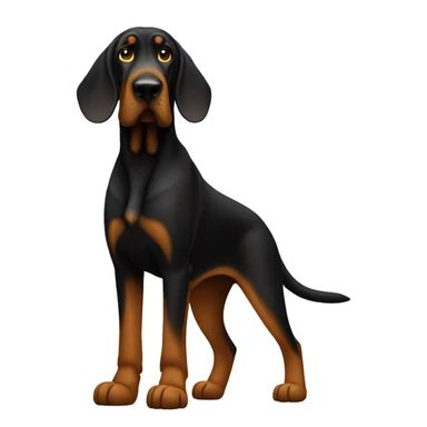 Black bloodhound standing  sticker
