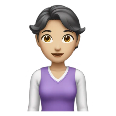 女孩，粉色短发，灰紫色衬衫 sticker