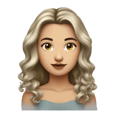 Mujer de piel blanca con pelo lacio a la altura de los hombros , su pelo color sea balayage. De ojos marrones  sticker