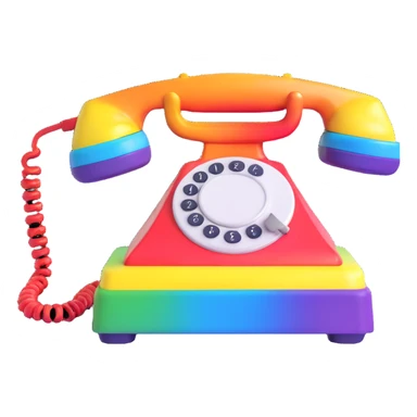 rainbow colored telephone sticker