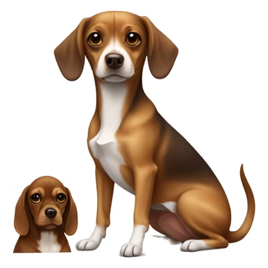 Brown and white Chihuahua and all brown bloodhound best friends sticker