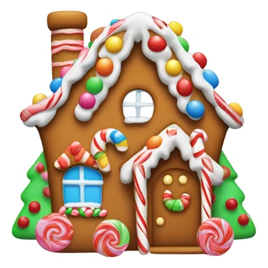 Gingerbread house with gum drops and candy canes  sticker