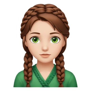 D’une fille au yeux vert avec les cheveux marron mode tresse collée et voilà  sticker