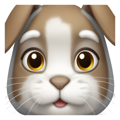 Lop-eared, brown, white and grey rabbit sticker