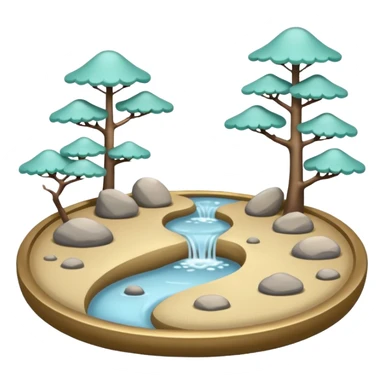 Shiny pastel Japanese zen garden aesthetic scenery  sticker