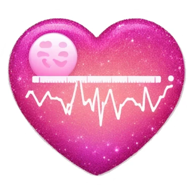 Pink ombre fetal heart rate monitor with glitter  sticker