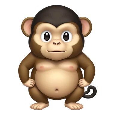 Fat monkey with long black hair sticker