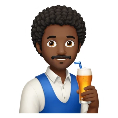 dark black guy short curly hair facial hair holding bud light  sticker