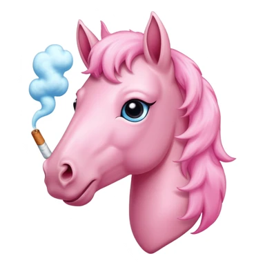 pink horse smoking  sticker