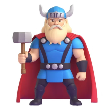 Thor with hammer sticker