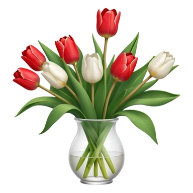 white tulip bouquet  sticker