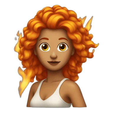 Woman with fire hair sticker
