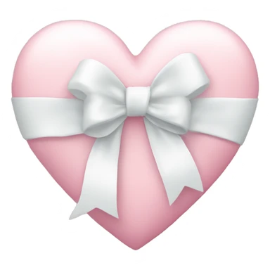 Pastel pink heart with white bow sticker