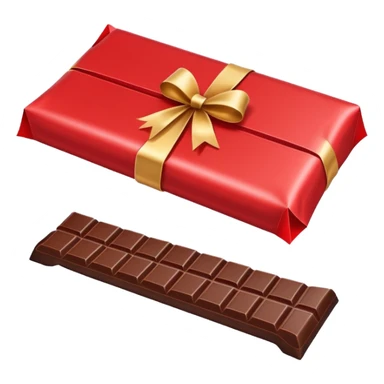 chocolate bar half wrapped with red cover sticker