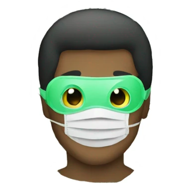 man wearing eye mask made of money sticker