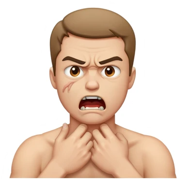 angry man choking his self sticker
