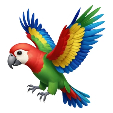 Flying parrot with a front view sticker