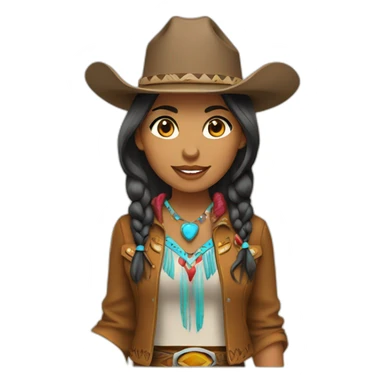 native american cowgirl sticker