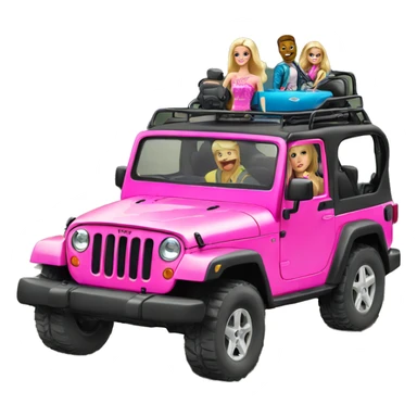  Barbie themed jeep adventure  sticker