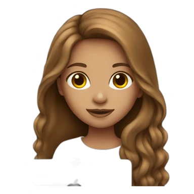 girl with brown long hair with macbook sticker